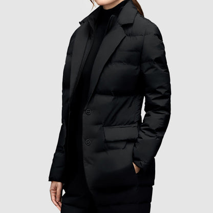 Women's business suit style down winter jacket