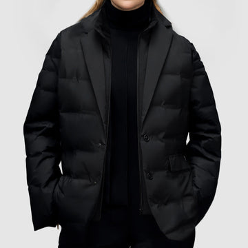 Women's business suit style down winter jacket