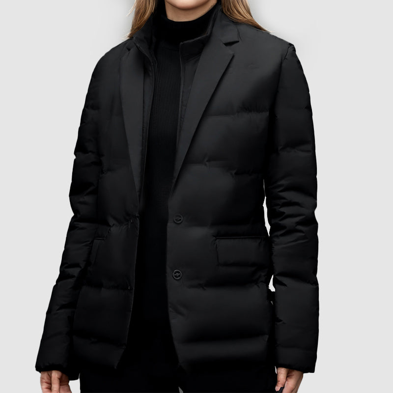 Women's business suit style down winter jacket