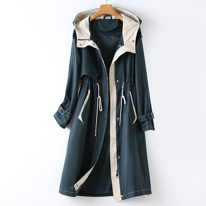 Frida - waist drawstring waist cinched midi cargo coat