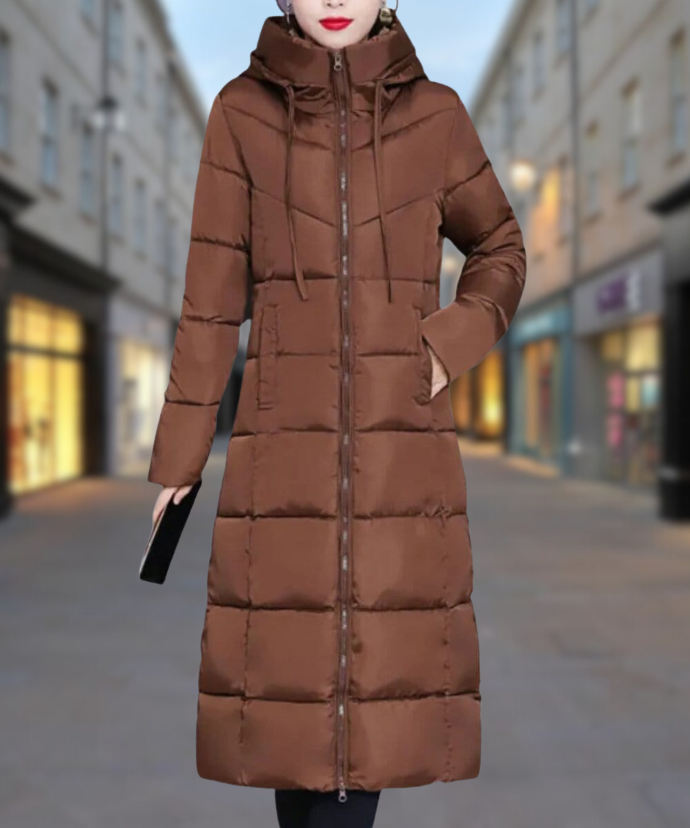 Women's long winter cotton-padded jacket mid-length thick down coat