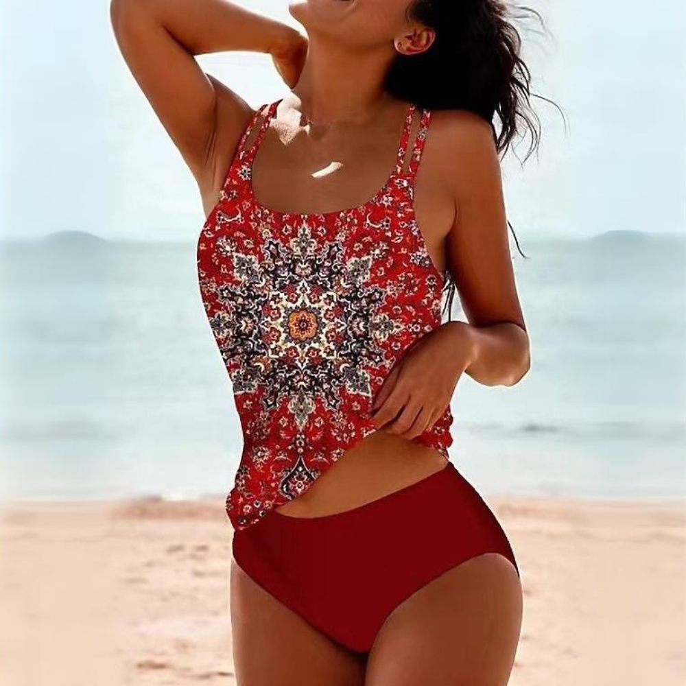 Breathable Stretch Fit Tankini Swimsuit Setnull