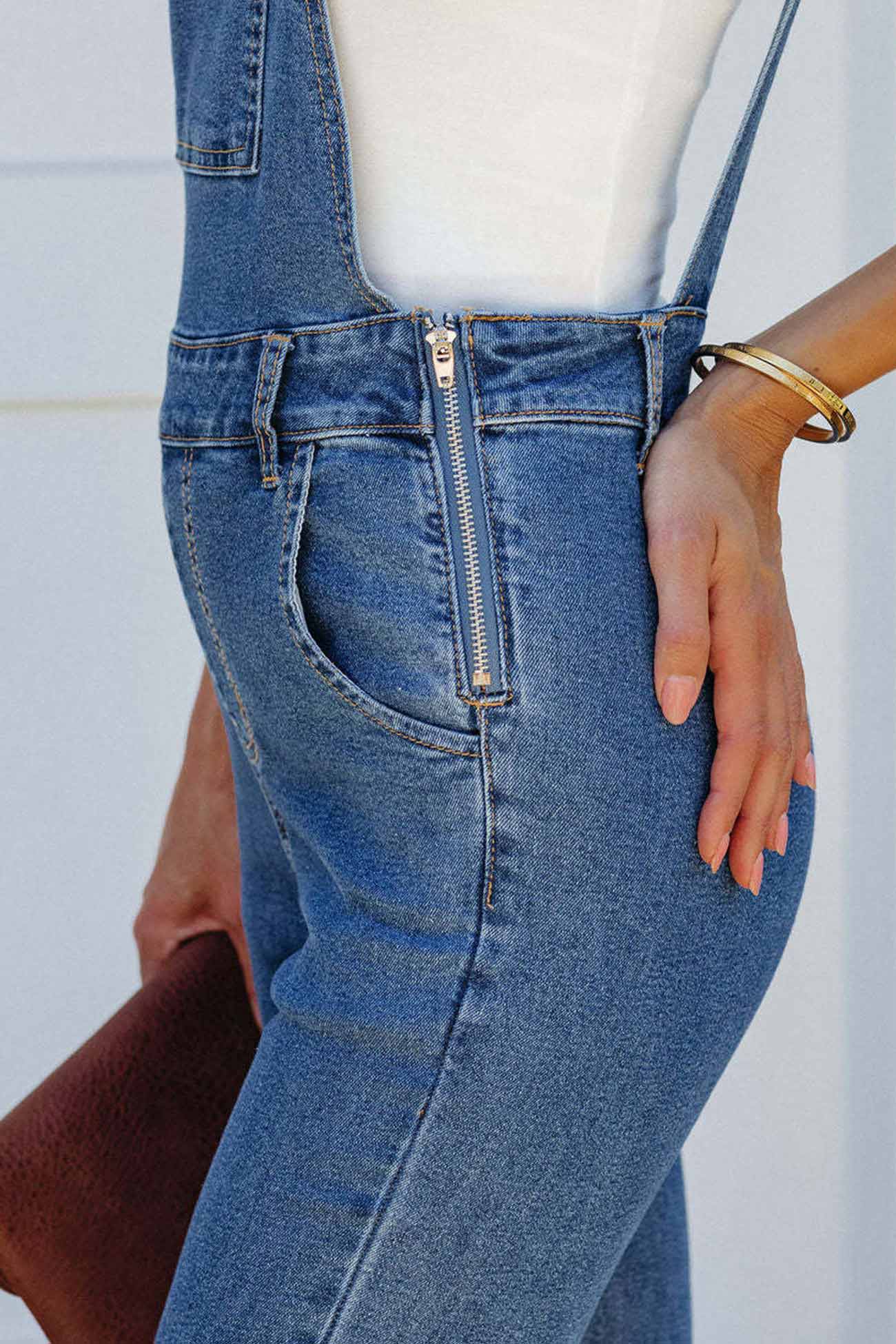 Women's Denim Overalls - Adjustable Straps - Bootcut Leg - Vintage Style Casual Wear