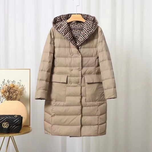 Reversible Hooded Down Winter Jacket
