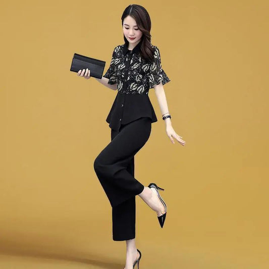 Short Sleeve Top And Pants Set