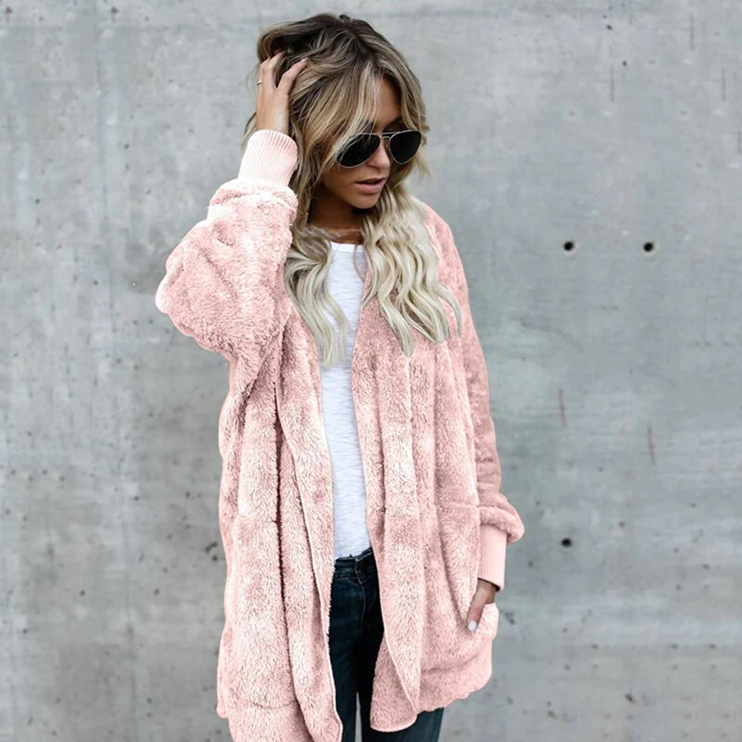 Reversible Warm Mid-Length Fur Coat