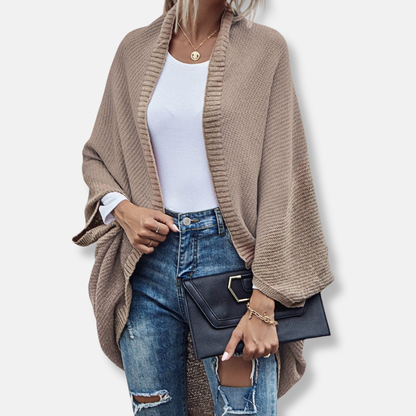 Isla Oversized Cardigan Sweater | Open Front Batwing Sleeve Sweater