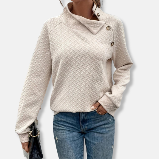 Chevron Knit Relaxed Fit Sweatshirt 