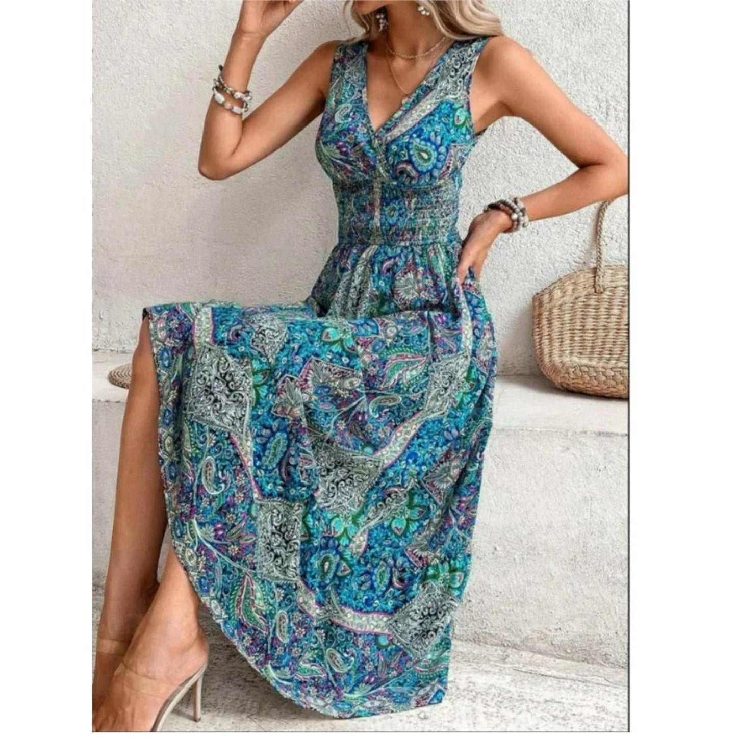 Lisa - Sleeveless colorful summer dress