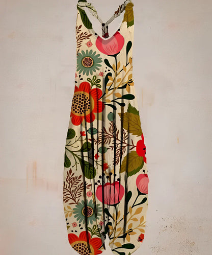 Women's printed boho jumpsuit