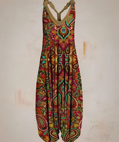 Women's printed boho jumpsuit