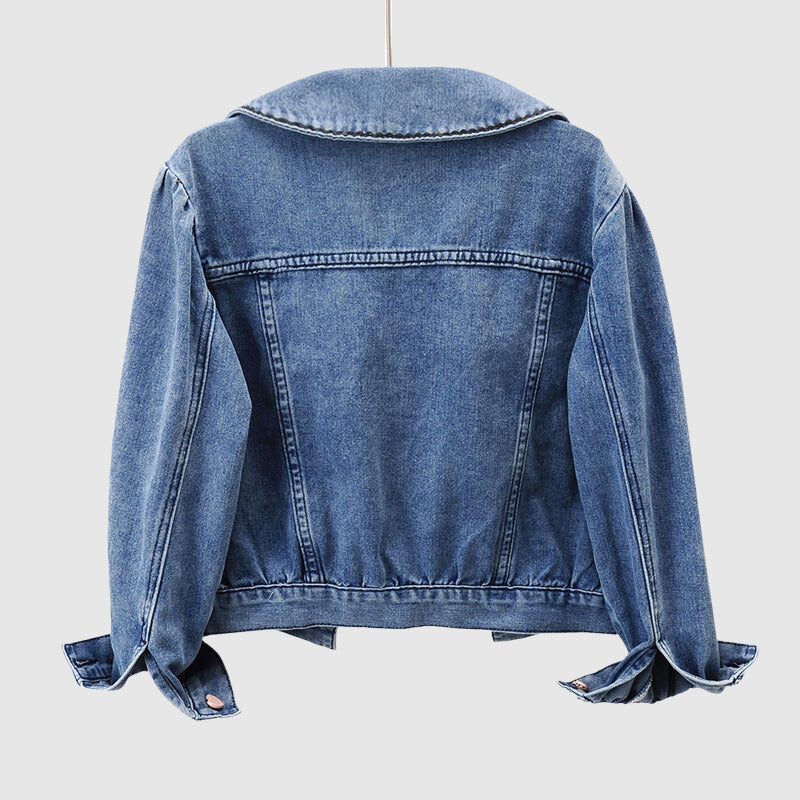 Women's short loose denim jacket