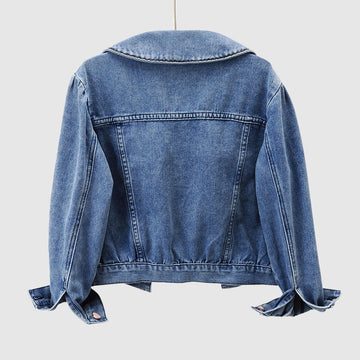 Women's short loose denim jacket