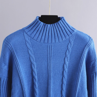 Women's turtleneck sweater and wide-leg knit pants set
