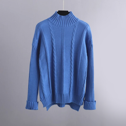 Women's turtleneck sweater and wide-leg knit pants set