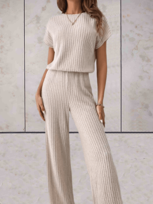 Ribbed Texture Two-Piece Knit Set