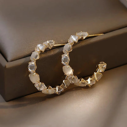Luxury opal and zirconia earrings