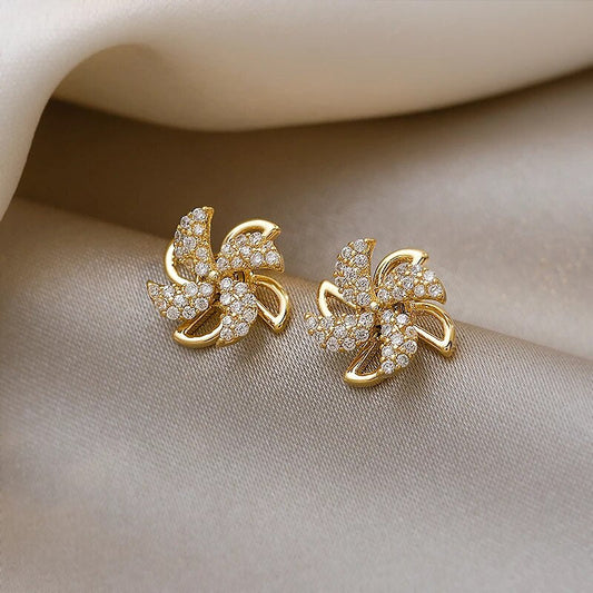 Zirconia Pinwheel Earrings