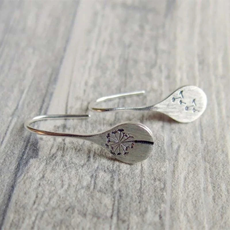 Nature inspired dandelion leaf earrings