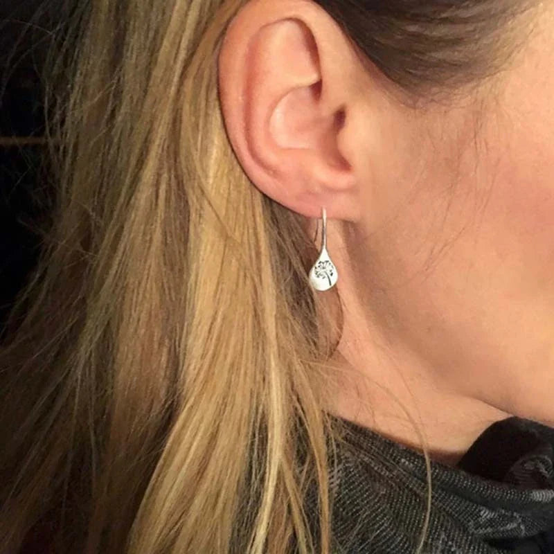 Dandelion Leaf Nature Inspired Earrings