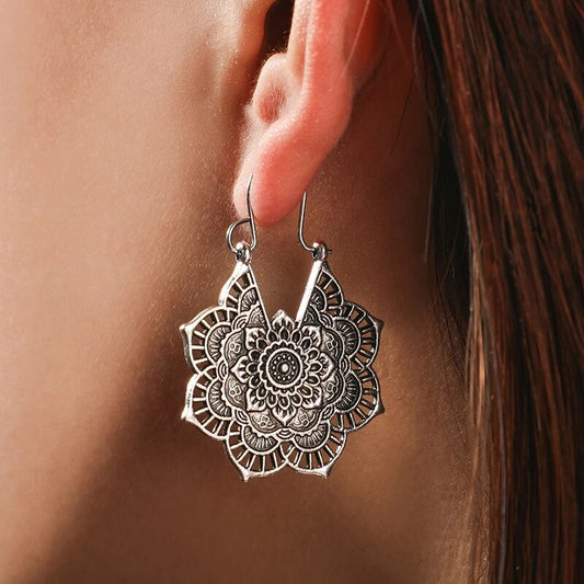Lotus mandala earrings