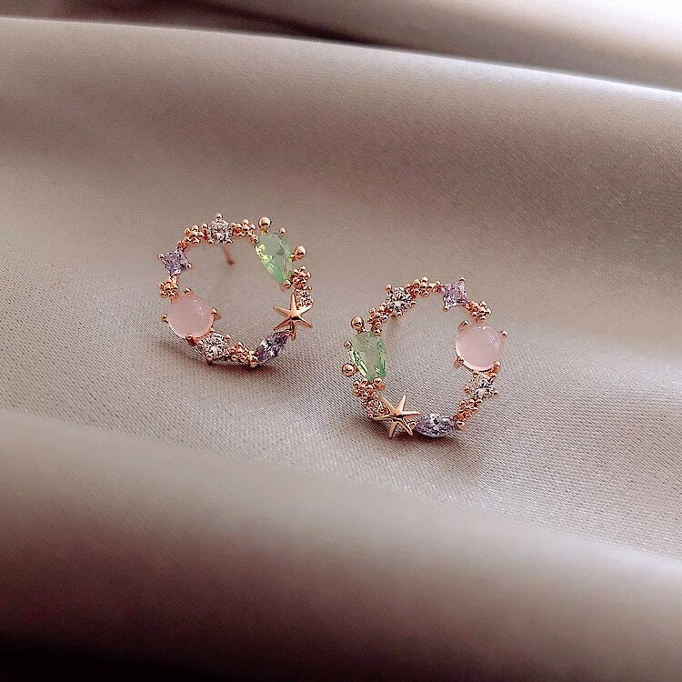 Radiant floral zirconia earrings