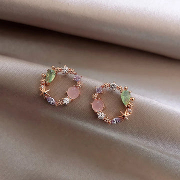 Radiant floral zirconia earrings