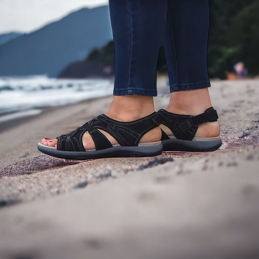 Strappy Contoured Footbed Wedge Sandals