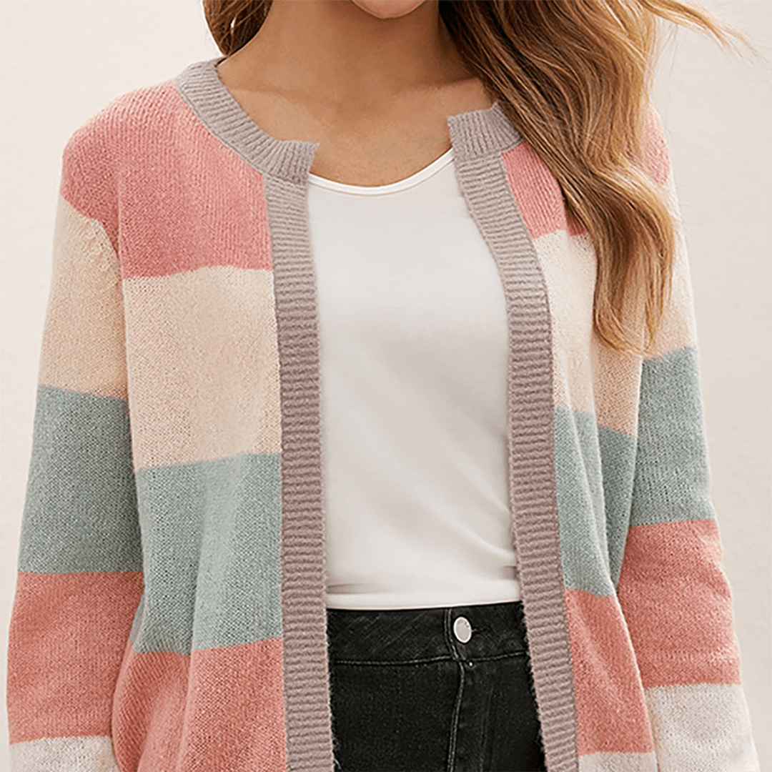 Women's candy color knitted cardigan