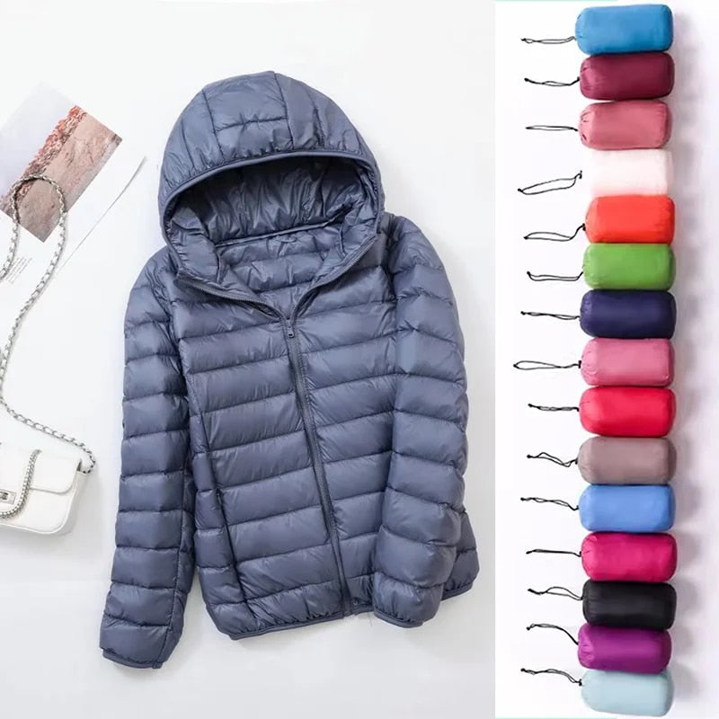Men’s Puffer Jacket - Quilted Hooded Design - Lightweight Insulated - Zip Closure