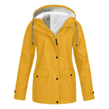 Plus velvet hooded jacket for women
