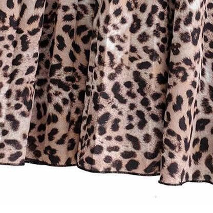 Retro printed a-line skirt with high waist and pleated design for women