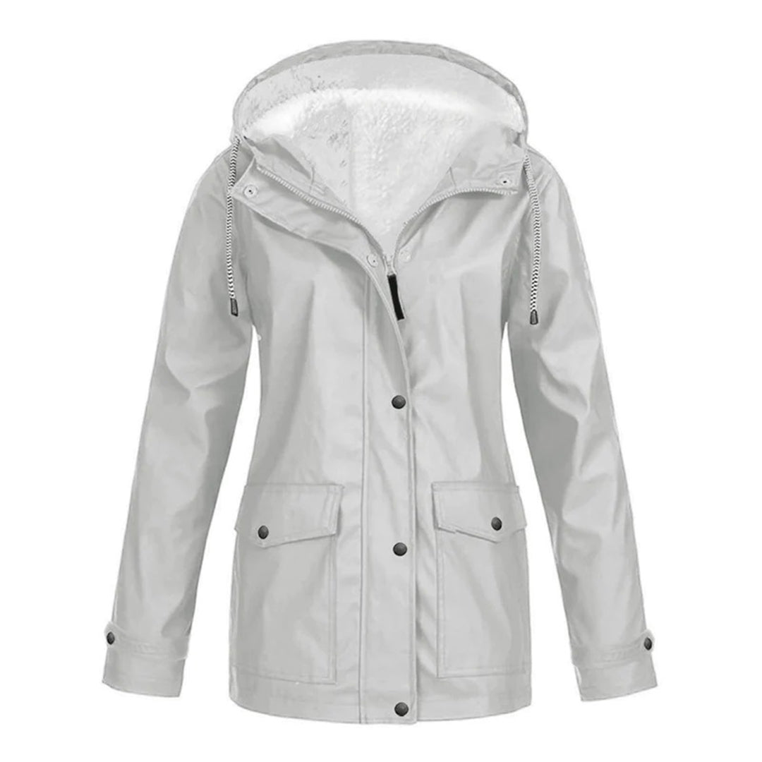 Plus velvet hooded jacket for women