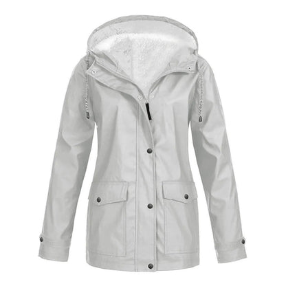 Plus velvet hooded jacket for women