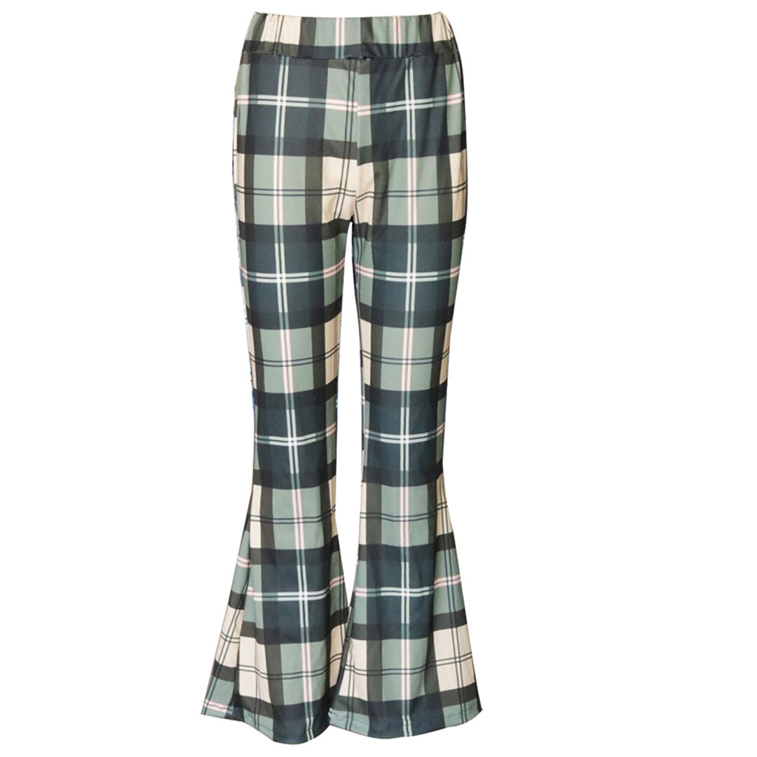High waist flared trousers for women