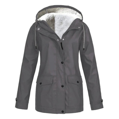 Plus velvet hooded jacket for women