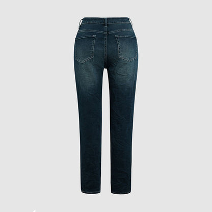 Women's Jeans - Tapered Fit - Button-Fly Closure - Five-Pocket Casual Denim