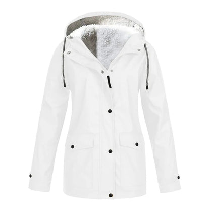 Plus velvet hooded jacket for women