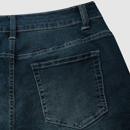 Women's Jeans - Tapered Fit - Button-Fly Closure - Five-Pocket Casual Denim