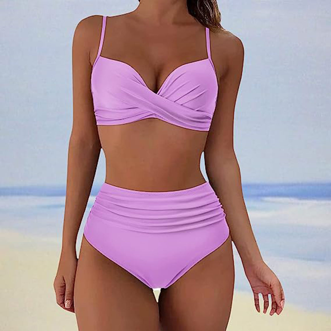Breathable High-Waist Padded Cup Bikininull