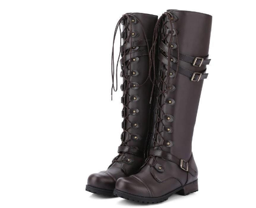Waterproof Faux Leather Knee-High Boots