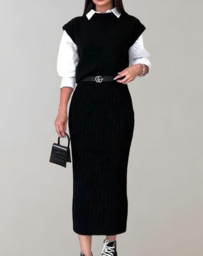 Women's modern 2 piece knitted set