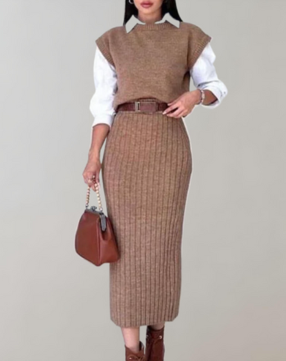 Women's modern 2 piece knitted set