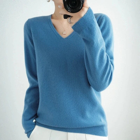 Basic Knitted V-Neck Sweater