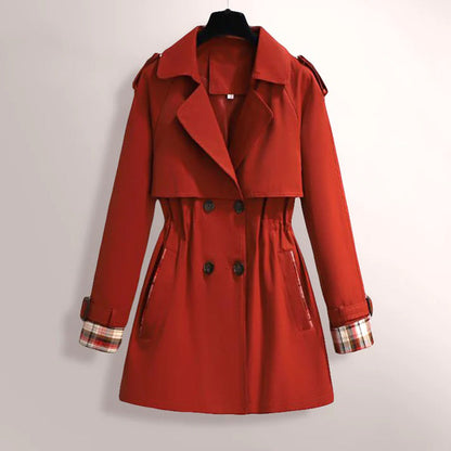 Women's small windbreaker long coat for spring and autumn