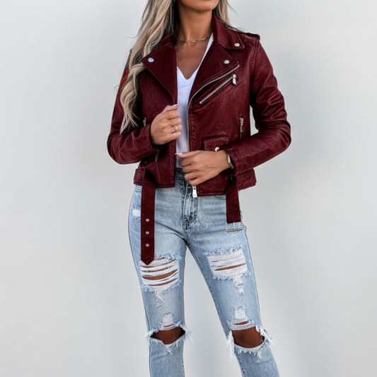 "Leanor Hayes" Leather motorcycle jacket