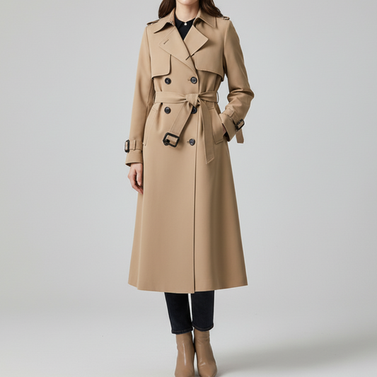 Double Button Placket Trench Coat
