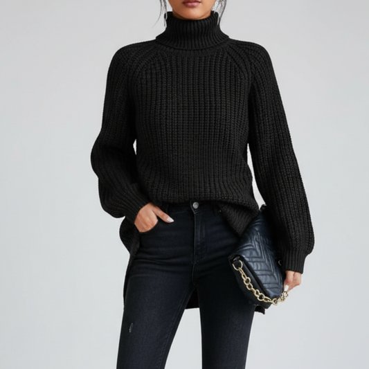 Elegant Cotton Turtleneck Sweater