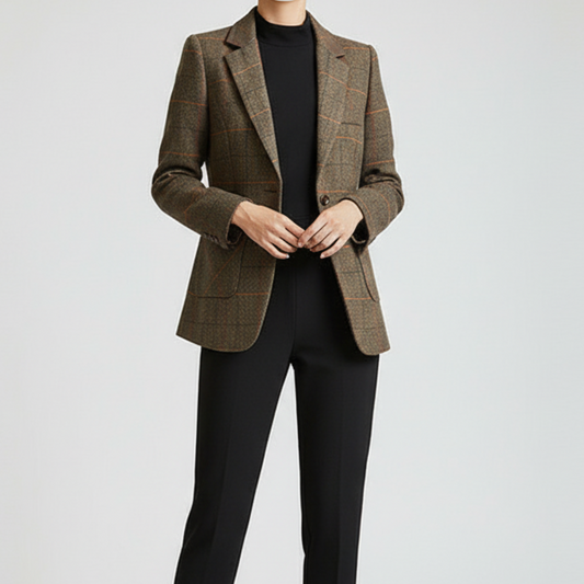 Classic Lapel One-Button Blazer with Pockets