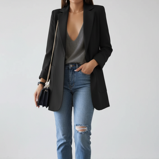 Tailored Longline Open Front Blazer